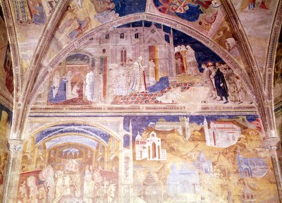 Scene della vita di San Marziale, dalla Cappella del Tinel, 1344-45 da Matteo di Giovanetto da Viterbo